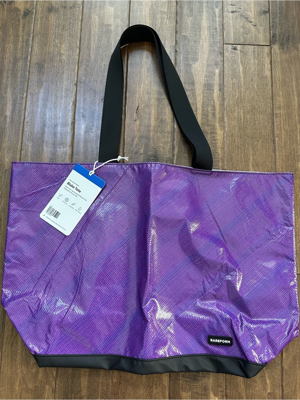 Rareform Blake Tote Purple Recycled Billboard Vinyl Eco-Friendly Bag -NWT